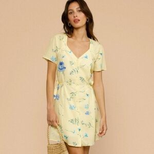 Rouje Renata Mini Dress Floral Button Lined Size 34 US 2